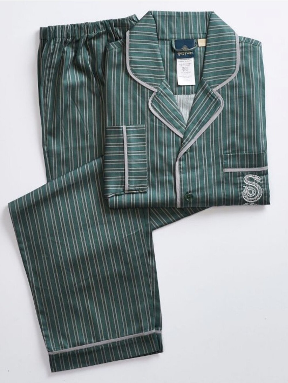 Pottery Barn Teen Harry Potter Slytherin Striped Pajama Set 100% Cotton Sz Small